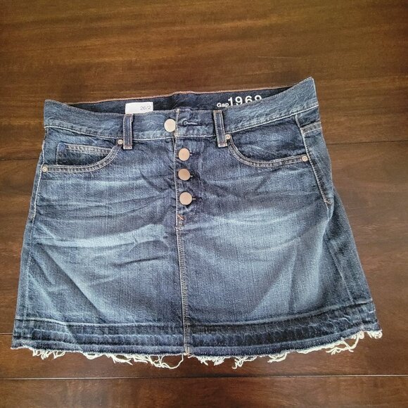 GAP Denim Skirt Women's Size 2 Button Fly Jean Skirt - Picture 1 of 10